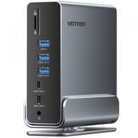 Док-станция USB3.2 Type-C --> DP/HDMIx2/USB3.2/RJ45/SD/TF/3.5mm/PD, MST/SST 15 in 1 Vention