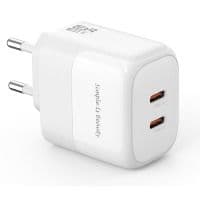Мережева зарядка XO L140 - 35W PD Dual port USB-C (Білий)