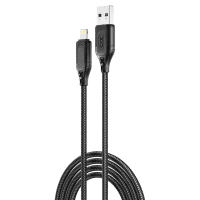 Кабель XO NB235 Zebra Series Braided USB-A to Lightning - 1m (Черный)