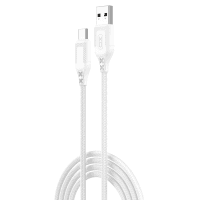 кабель XO NB235 Zebra Series Braided USB-A to Type-C - 1m (Білий)