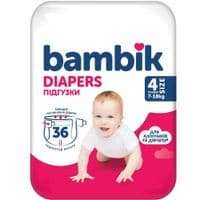 Підгузки Bambik Medium 7-18 кг Розмір 4 Maxi 2 х 36 шт (4823071664034)