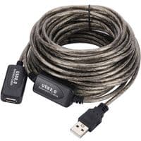 Кабель USB AM-AF (продолжитель), 30.0 м, активный, черный