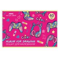 Альбом для малювання Maxi А4 на спіралі 40 аркушів, 100г/м2 (MX60924)