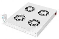 Блок вентиляторів DIGITUS 19", 4 fans, thermostat, RAL 7035