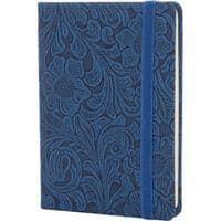 Книга записна Optima А6 LADY тверда обкладинка текстиль, гумка, кремовий блок, лінія блакитний (O20389-11)