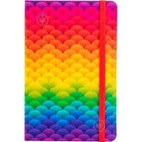 Книга записна Optima А5 Rainbow, тверда обкладинка текстиль, гумка, блок клітинка (O27190-02)