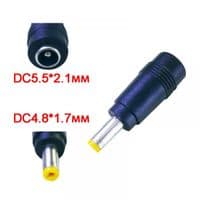 Переходник питания DC 5.5x2.1(F) – DC 4.8x1.7(M), Black (S1018)