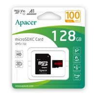 Карта памяти MicroSDHC 128GB UHS-I Class 10 Apacer + SD адаптер (AP128GMCSX10UB-R)