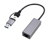 Адаптер Cablexpert A-USB3AC-LAN2G-01, з  USB Type-A/C на 2,5 Gigabit Ethernet