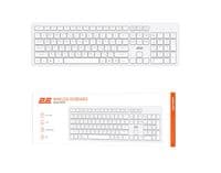 Клавиатура мембранная 2E KS260 106key, WL, EN/UK, белый