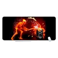 Килимок 400*800 тканинний &amp;quot;Fire musician&amp;quot; з боковою прошивкою, товщина 3 мм, колір Black-red, Пакет