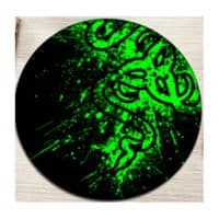Килимок 200*200 мм тканинний RAZER 3 з боковою прошивкою (круглий), товщина 2 мм, колір Black / Green, Пакет