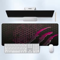 Килимок 300*800 тканинний Honeycomb з боковою прошивкою, товщина 2 мм, колір Black / Pink, Пакет