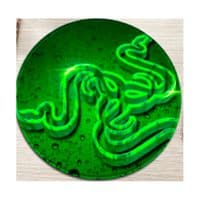 Килимок 200*200 мм тканинний RAZER 5 з боковою прошивкою (круглий), товщина 2 мм, колір Green, Пакет