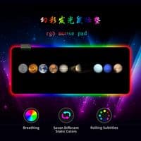 Килимок 300*800 для миші &amp;quot;Planets marbles&amp;quot; тканинний з боковою прошивкою, товщина 3 мм, RGB підсвічування, живлення USB 1,8 м, Color Box