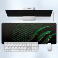 Килимок 300*800 тканинний Honeycomb з боковою прошивкою, товщина 2 мм, колір Black / Green, Пакет