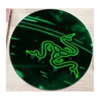 Килимок 200*200 мм тканинний RAZER 8 з боковою прошивкою (круглий), товщина 3 мм, колір Black / Green, Пакет