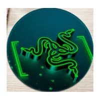 Килимок 200*200 мм тканинний RAZER 9 з боковою прошивкою (круглий), товщина 3 мм, колір Black / Green, Пакет