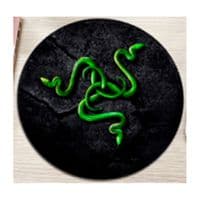 Килимок 220*220 мм тканинний RAZER 11 з боковою прошивкою (круглий), товщина 3 мм, колір Black / Green, Пакет