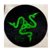 Килимок 220*220 мм тканинний RAZER 12 з боковою прошивкою (круглий), товщина 3 мм, колір Black / Green, Пакет