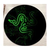 Килимок 220*220 мм тканинний RAZER 13 з боковою прошивкою (круглий), товщина 3 мм, колір Black / Green, Пакет