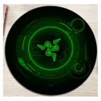 Килимок 220*220 мм тканинний RAZER 14 з боковою прошивкою (круглий), товщина 3 мм, колір Black / Green, Пакет