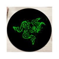 Килимок 220*220 мм тканинний RAZER 17 з боковою прошивкою (круглий), товщина 3 мм, колір Black / Green, Пакет