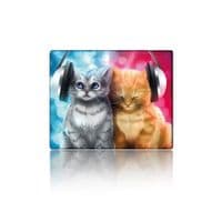 Килимок 250*300 тканинний Cats in headphones, з боковою прошивкою, товщина 2 мм