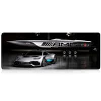 Килимок 300*700 тканинний Mercedes-AMG з боковою прошивкою, товщина 2 мм, Gray, Пакет