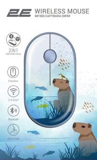 Миша 2E MF300 CAPYBARA:SWIM Silent WL BT, синій