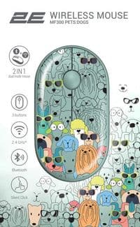 Миша 2E MF300 PETS:DOGS Silent WL BT, зелений