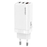Зарядний пристрій US-CC110 T33 65W 3 Ports GaN Mini Fast Charger white
