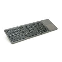 Клавиатура беспроводная B033, раскладная, 64 клавиши, Touchpad, (Eng/Pyc), 2.4G, Gray, 300x98mm, Box