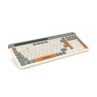 Клавиатура беспроводная K100, 99 клавиш+подставка под телефон, (Eng/Pyc), 2.4G, White/Gray, 380x175mm, Box