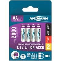 Аккумулятор Ansmann литиевый AA 1,5 V / 2000 mAh 4шт