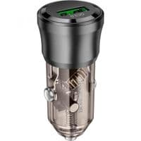Автомобильное зарядное устройство BOROFONE BZ23 Noble single-port QC3.0 car charger Transparent Black