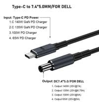Кабель зарядки type-c to dc 1.8m ,7.4*0.6 PD140W