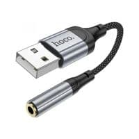 Аудиокабель HOCO LS36 Fresh external sound card USB to 3.5 Black
