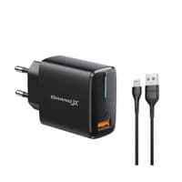 Зарядное устройство для Grand-X Quick Charge QС3.0 + cableUSB-Lightning (CH-550BL)