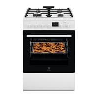 Плита Electrolux комбінована, 58л, 60x60см, дисплей, конвекція, чавун, пара, білий