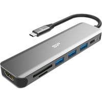 Док-станція USB-C SILICON POWER 7-в-1 Boost SU20 Silver Aluminium