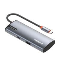 Концентратор Type-C, ColorWay "5-in-1", Dark Grey, 1x HDMI 4K, 1xType-C (100 Вт), 3xUSB 3.0, алюминиевый корпус (CW-HUB01)