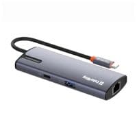 Концентратор Type-C, ColorWay "6-in-1", Dark Grey, 1xUSB 2.0, 1xType-C (100 Вт), 3xUSB 3.0, 1xGLan, алюминиевый корпус (CW-HUB03)