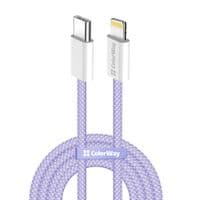 Кабель Type-C - Lightning, ColorWay, Фиолетовый, 1 м, 27 Вт, Нейлоновая оплетка (CW-CBPDCL061-PU)