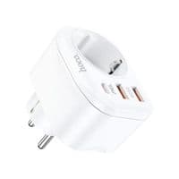 Сетевой фильтр HOCO NS3 на 4 розетки + 3 USB, 20W, 220В, White