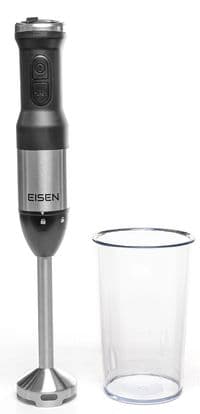 Блендер Eisen EHB-122SS, Black, 1200W, погружной, 2 скорости с 15 ступ. плавной регулировкой, турбо режим, стакан 800мл, венчик