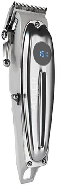 Машинка для стрижки Adler AD-2831, Silver, 100W, живлення мережа/акумулятор, насадки: 6 шт (1.5; 3; 4.5; 6; 9; 12 мм), LED-дисплей, USB C кабель живлення 2 м