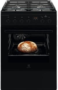 Плита Electrolux комбинированная, 58л, 60x60см, дисплей, конвекция, чугун, пара, черный