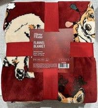 Плед Ardesto Flannel 160х200см, 100% поліестер, різдвяні коргі