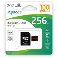 Карта памяти microSDXC (UHS-1) Apacer 256Gb class 10 V10 A1 R100MB/s (adapter SD)